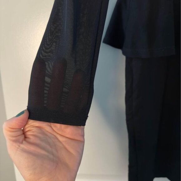 BEBE | Evening Dress w/ Sheer Sleeves | Black and Gold |  XS - Picture 11 of 11